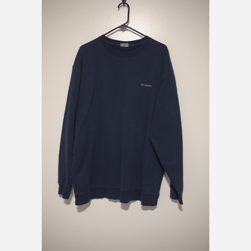 Columbia Sportswear Mens XXL Navy Blue Crewneck Fleece Pullover Sweatshirt